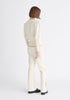 Paisie Contrast Colour Edge Knitted Top in Cream Back